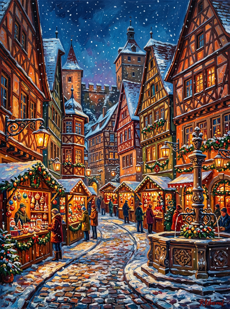 Rothenburg Christmas (150 Color Diamond Painting)