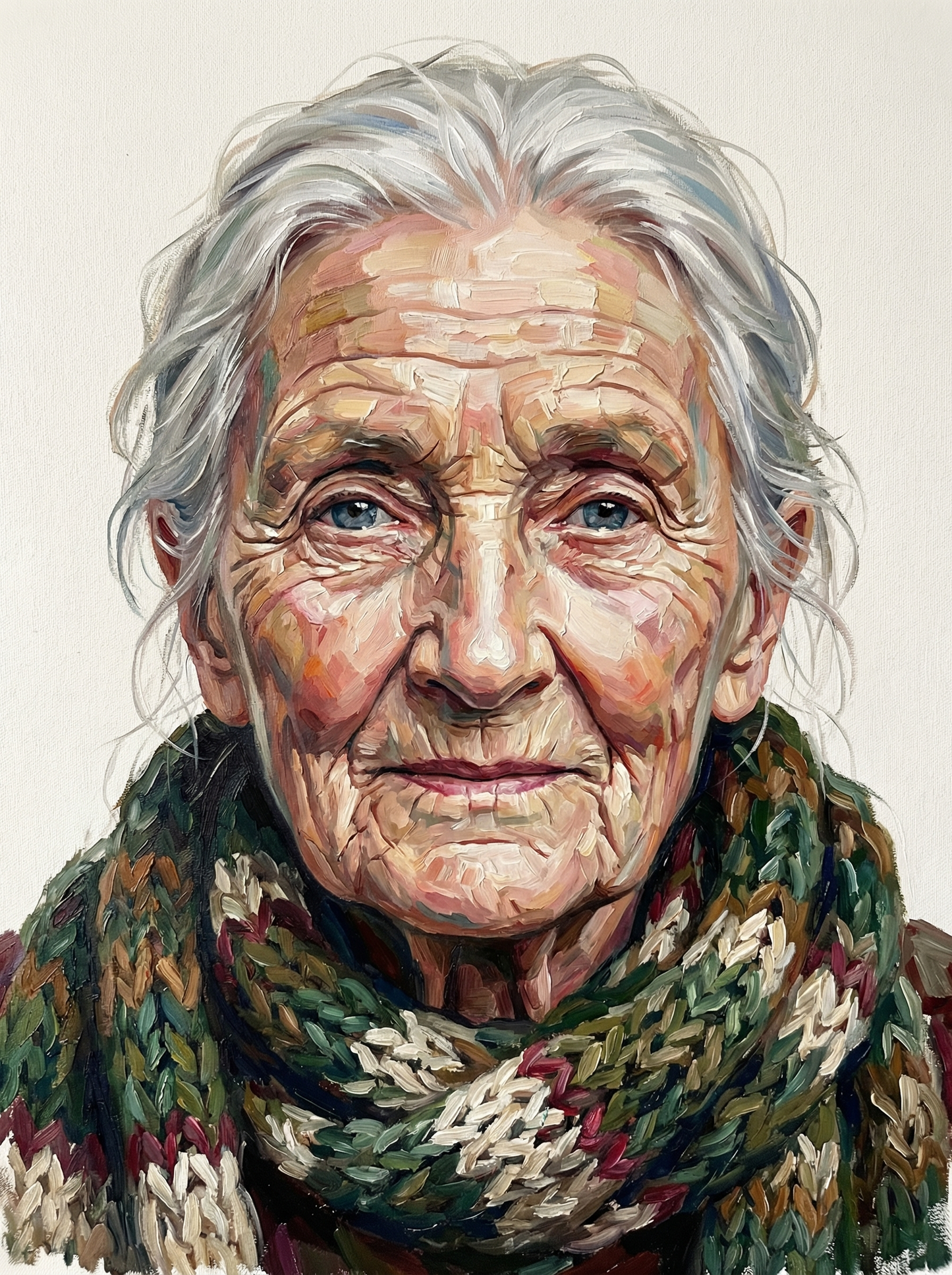 Serene Elder Face (100 Color Diamond Painting)