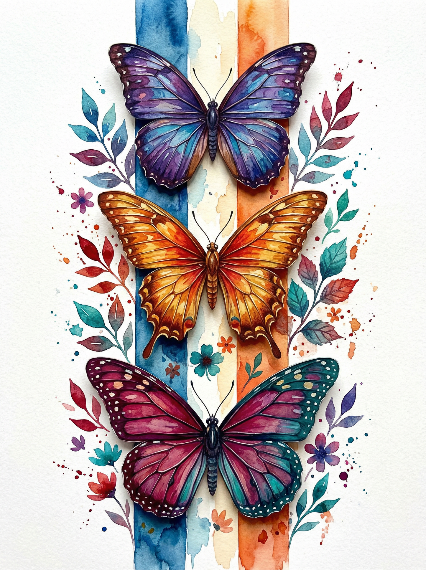 Trio of Painted Wings (Diamond Painting)