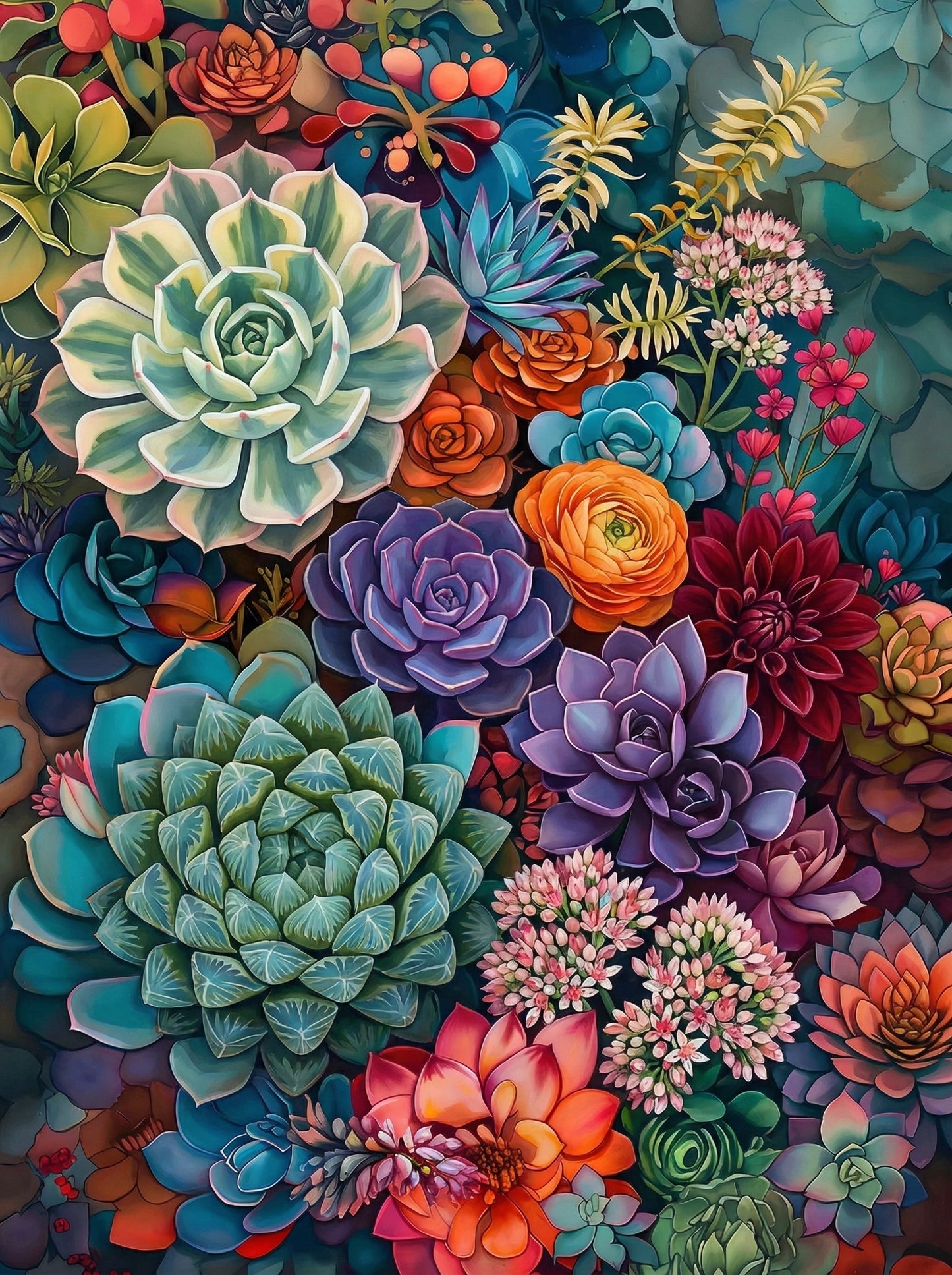 Succulent Garden Abundance (100 Color Diamond Painting) Diamond Painting kit