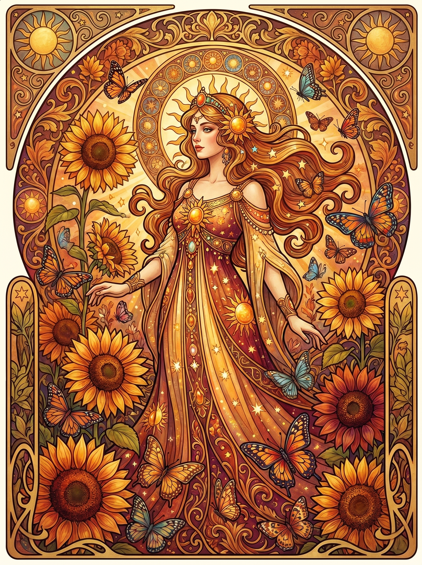 Sunflower Butterfly Goddess (80 Colors)