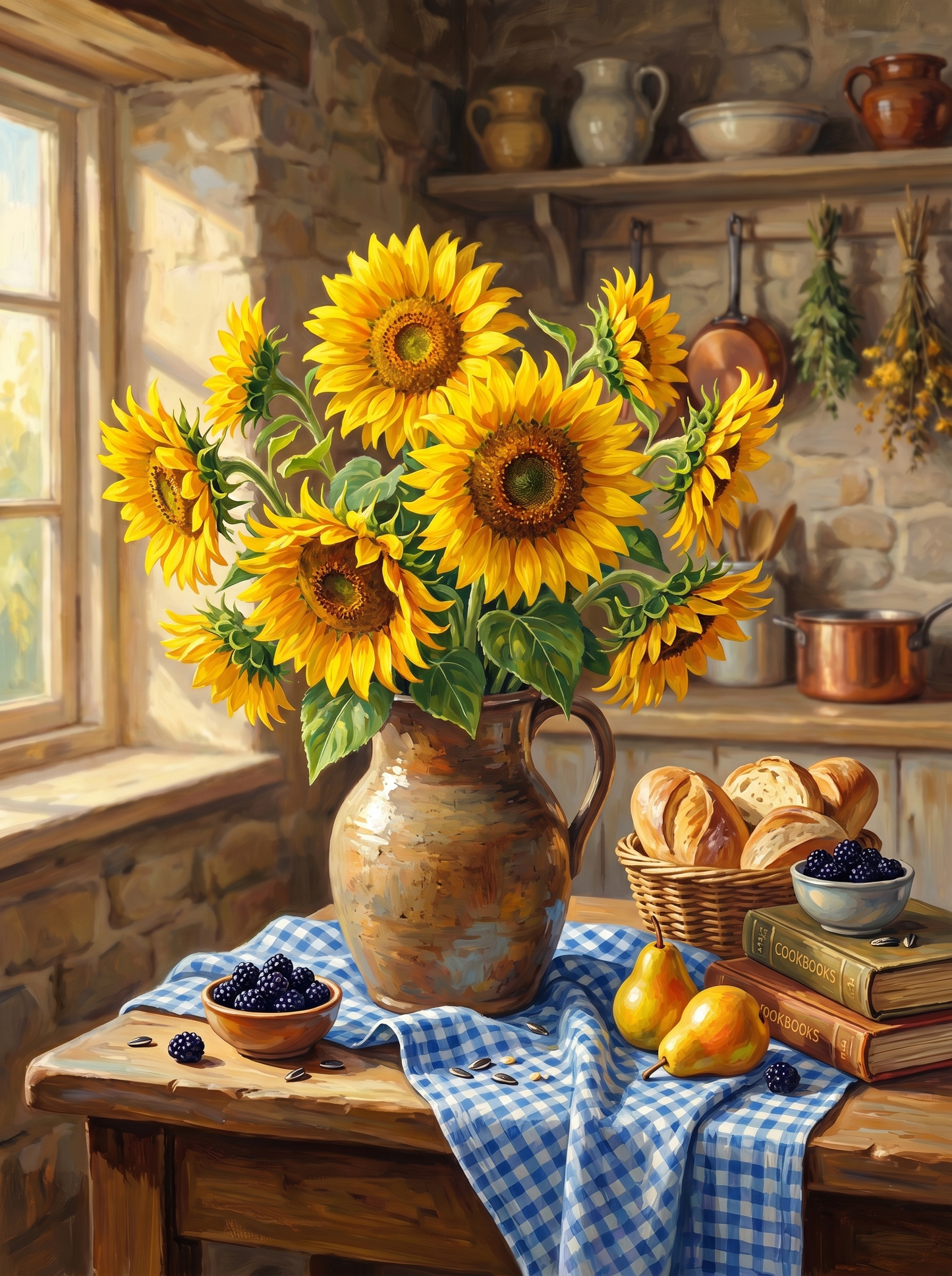 Sunflowers Rustic Jug (Diamond Painting)
