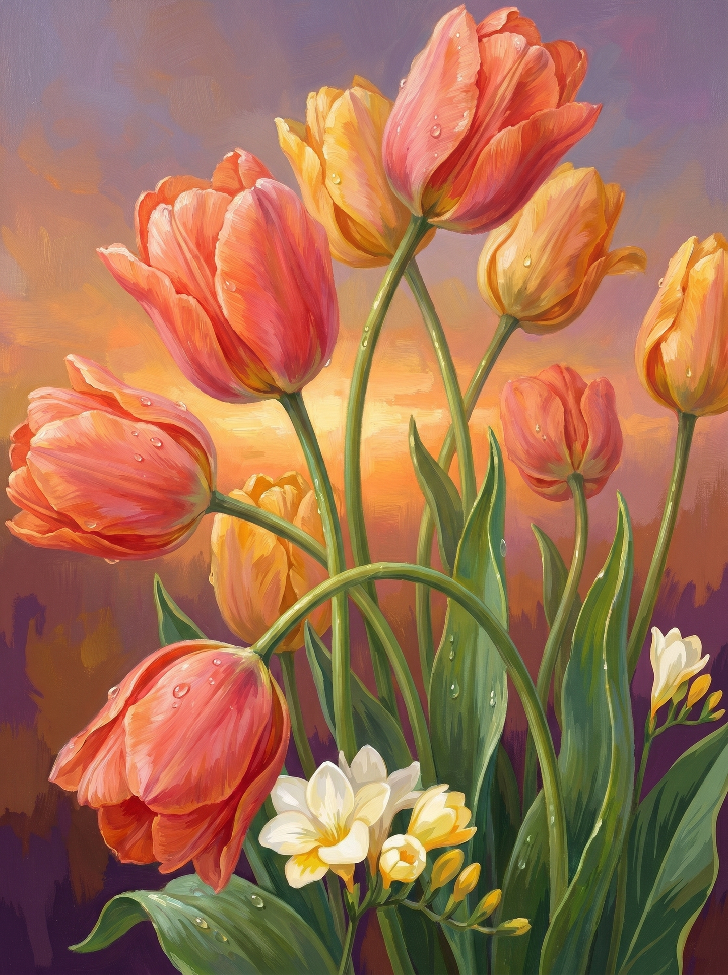 Sunset Tulip Bloom (Diamond Painting)