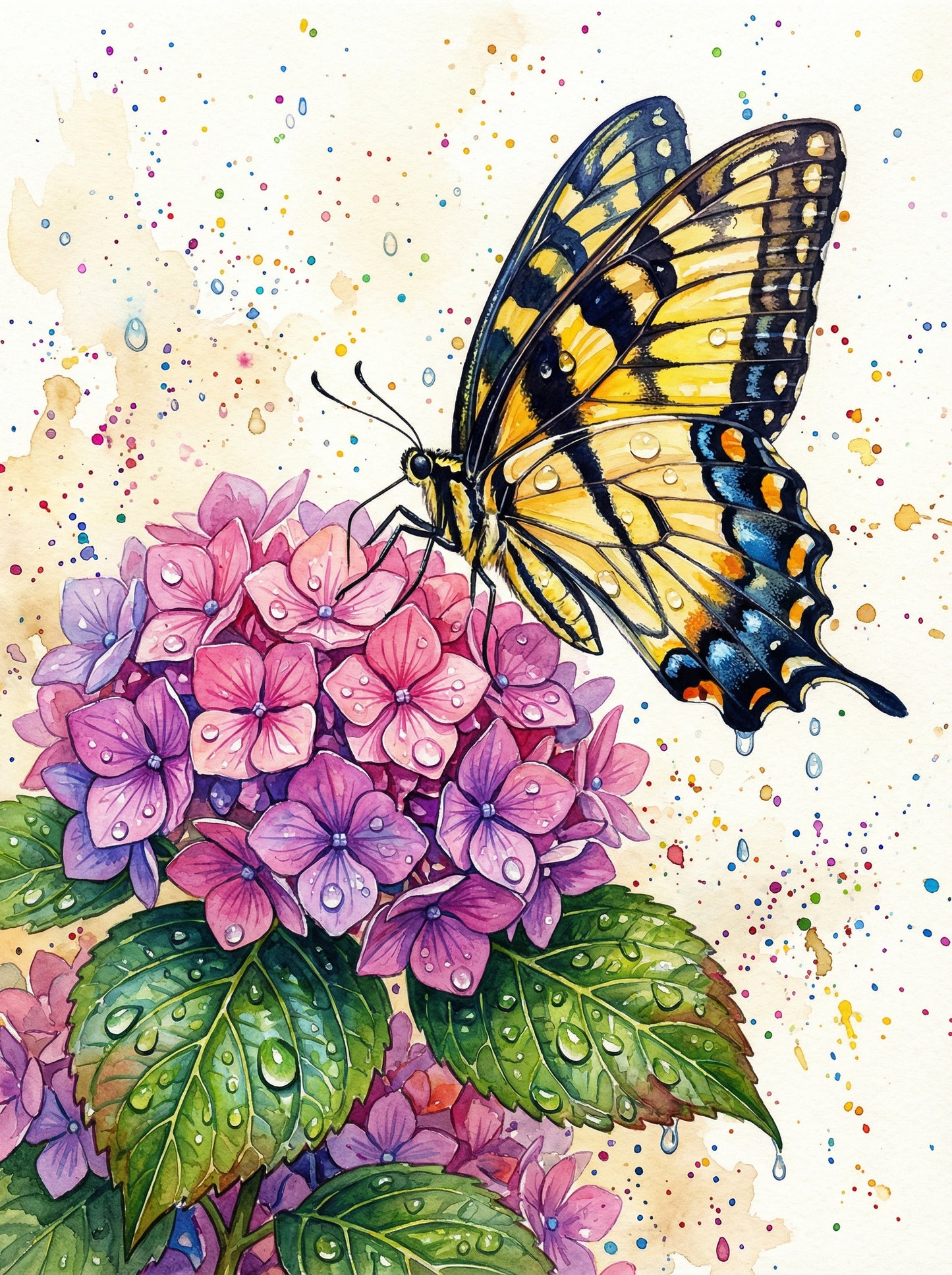 Swallowtail Hydrangea Sparkle (Diamond Painting) Diamond Painting kit