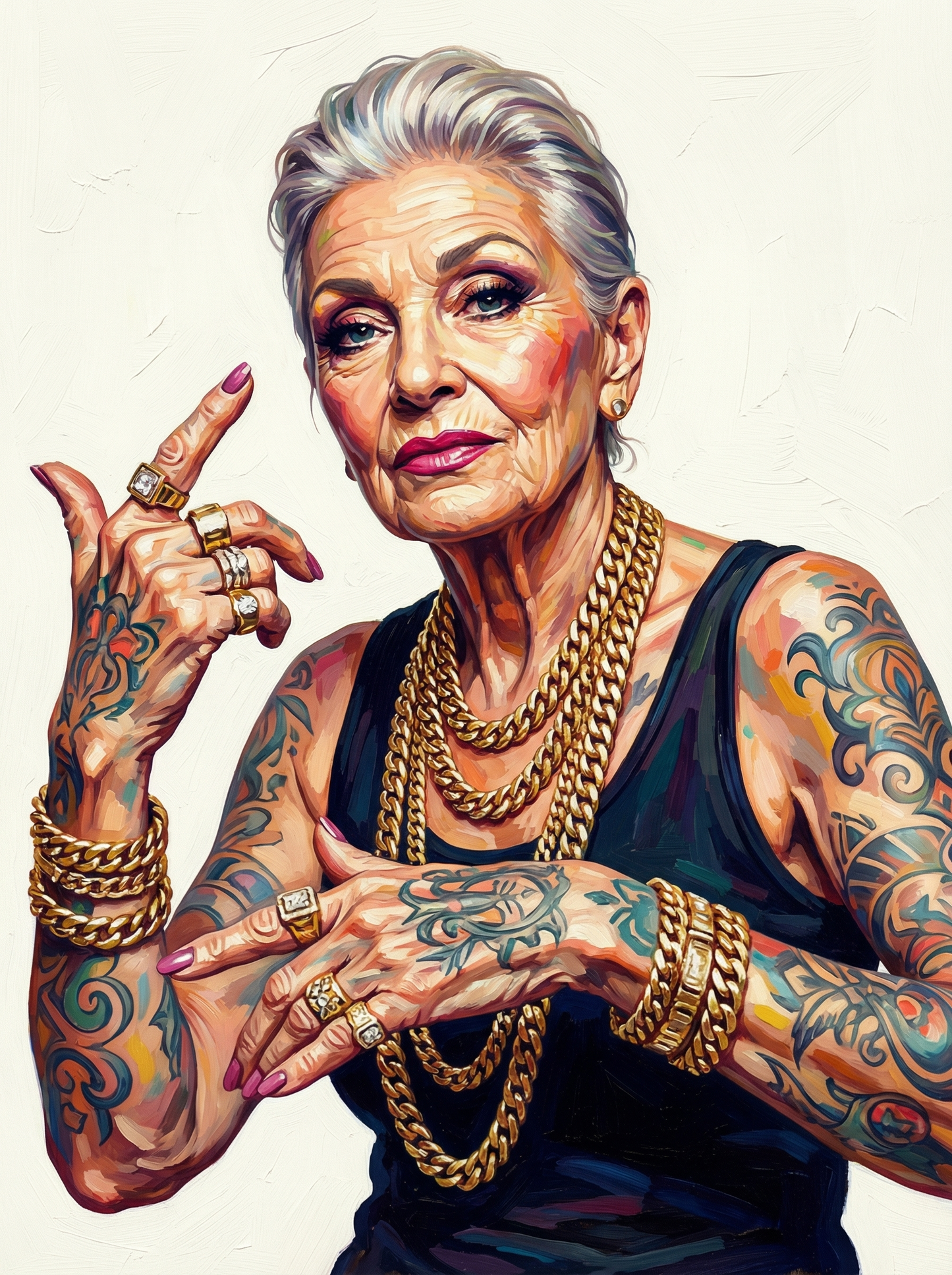 Tattooed Hands Gesture (100 Color Diamond Painting) Diamond Painting kit