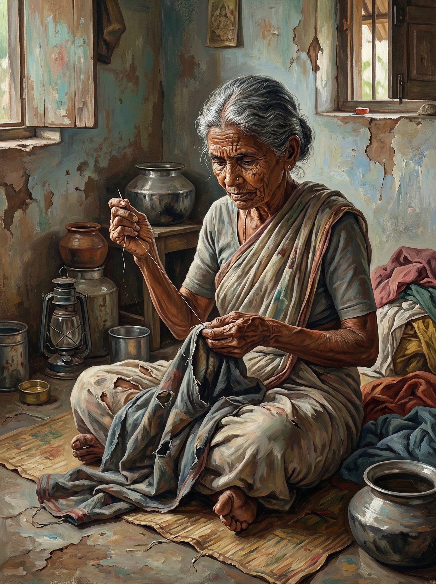 The Seamstress at Work (Diamond Painting) Diamond Painting kit