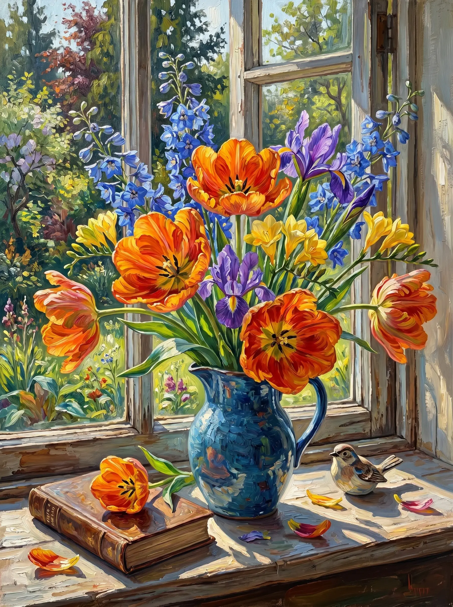 Tulip Iris Jug Window (Diamond Painting)