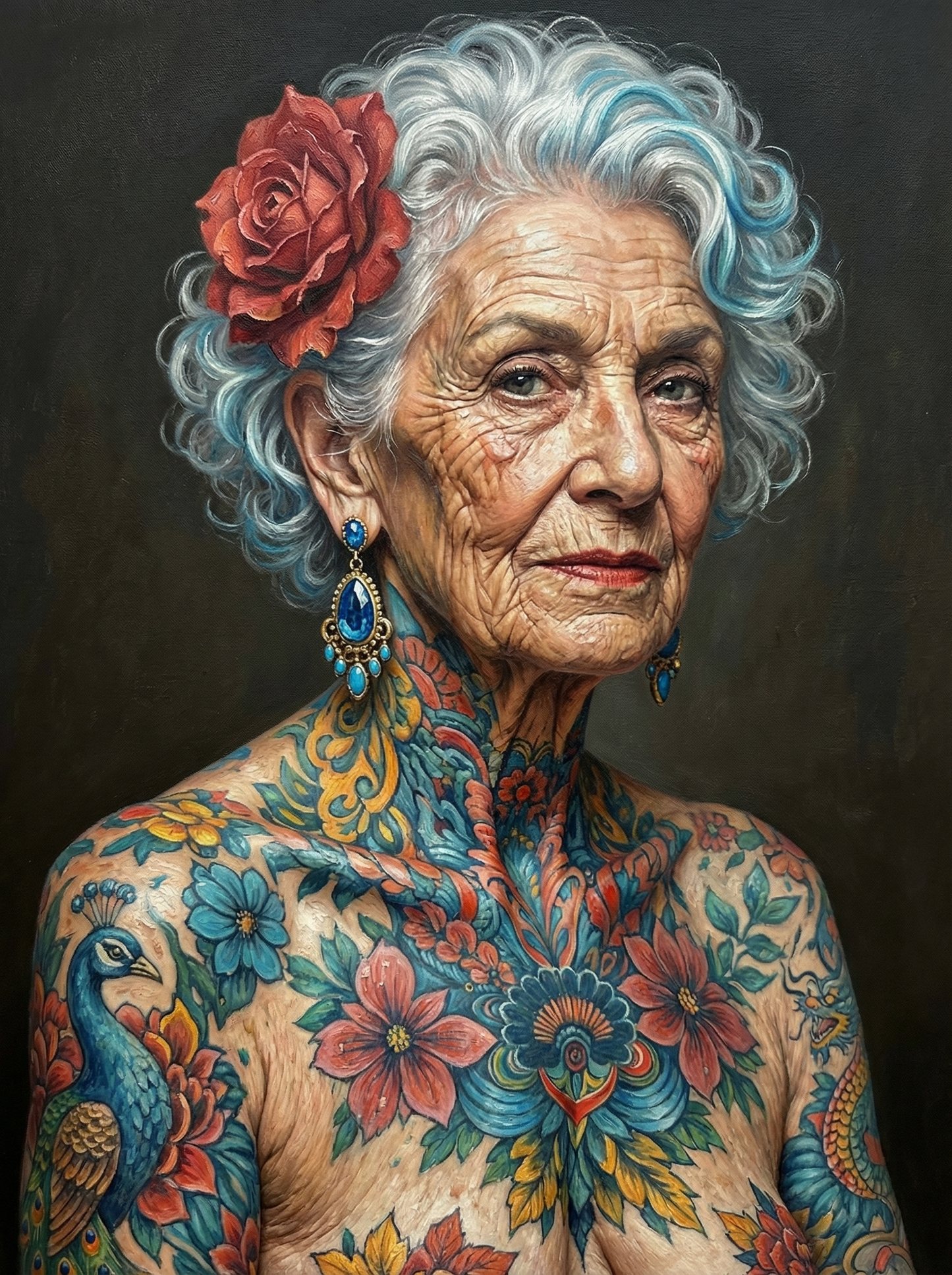 Turquoise Haired Styled Lady (100 Color Diamond Painting) Diamond Painting kit