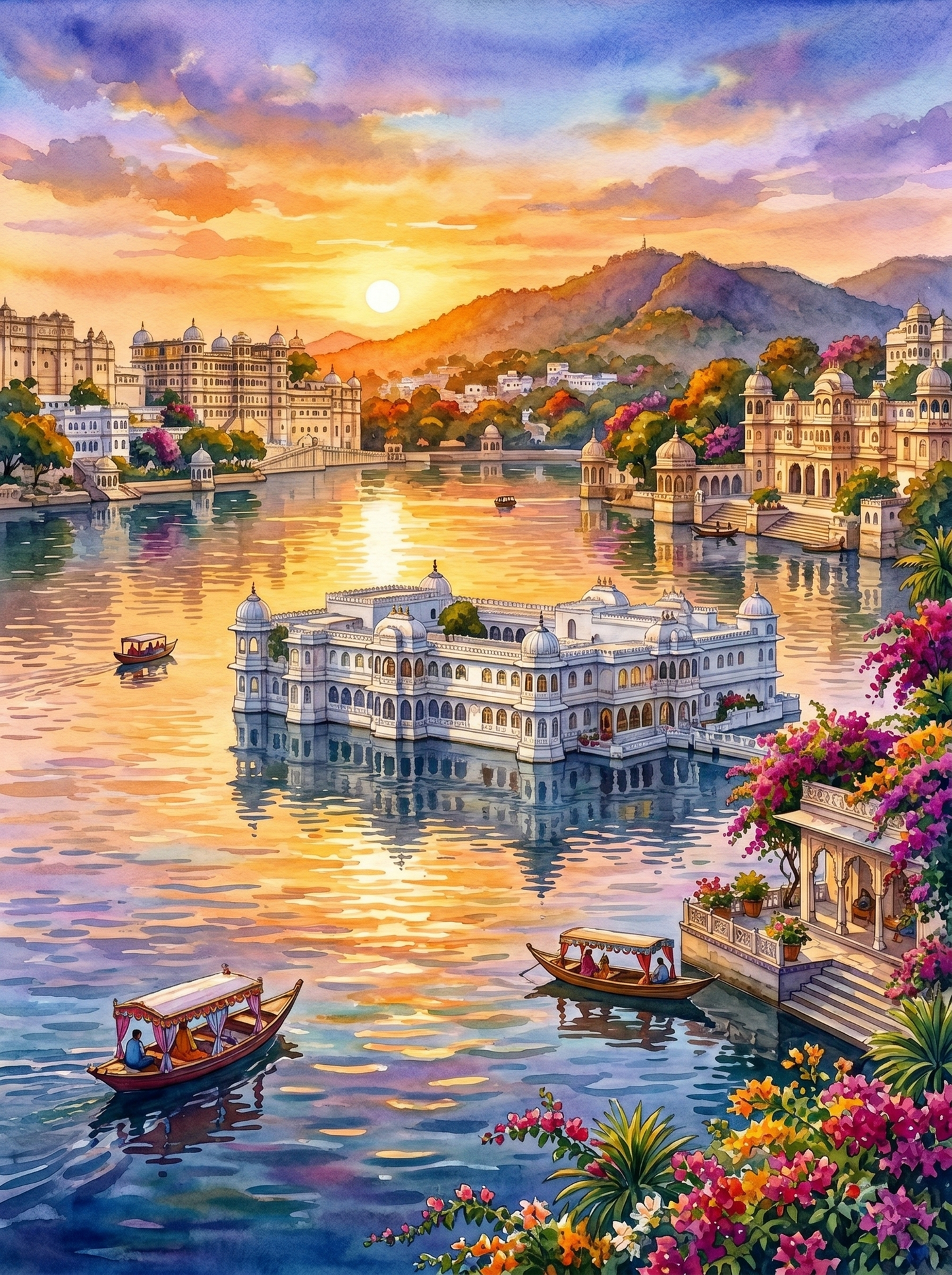 Udaipur Lake Palace (150 Color Diamond Painting)