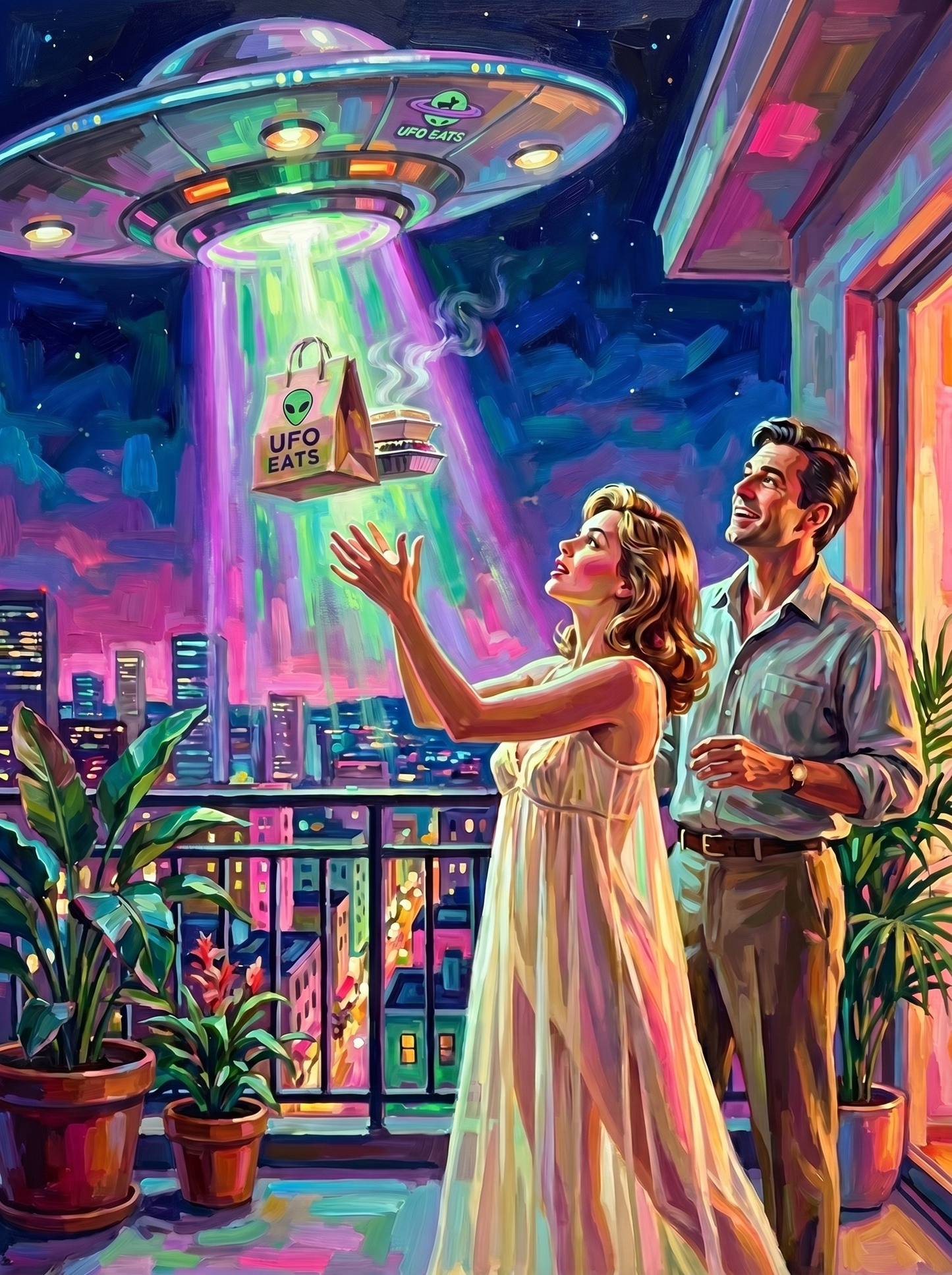 Ufo Eats Garden Room (150 Color Diamond Painting)