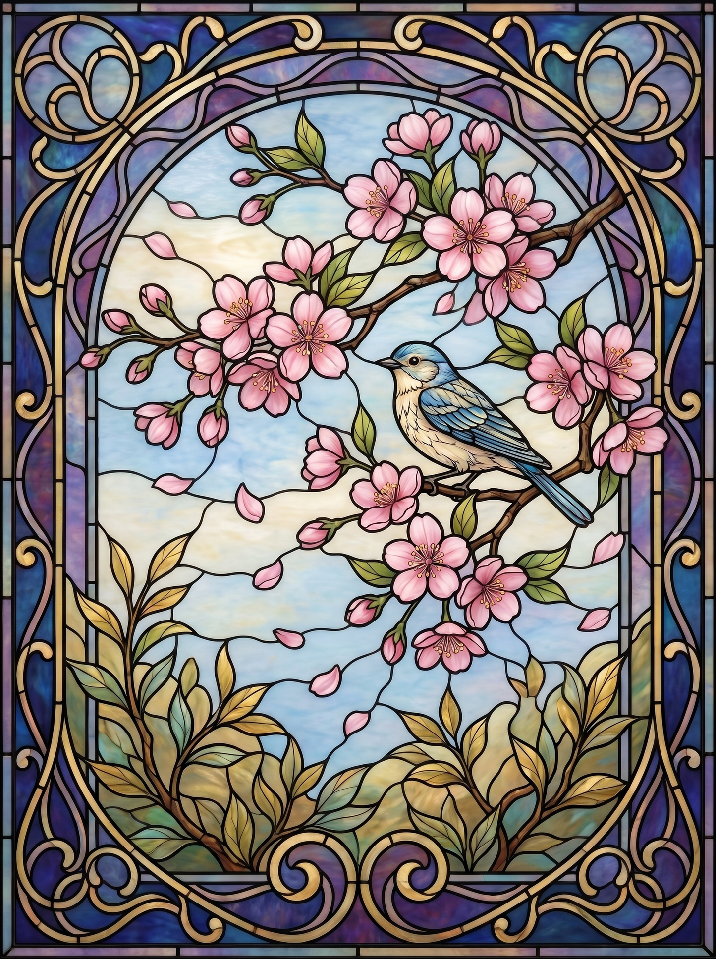 Watercolor Cherry Blossom Branch (Diamond Painting)