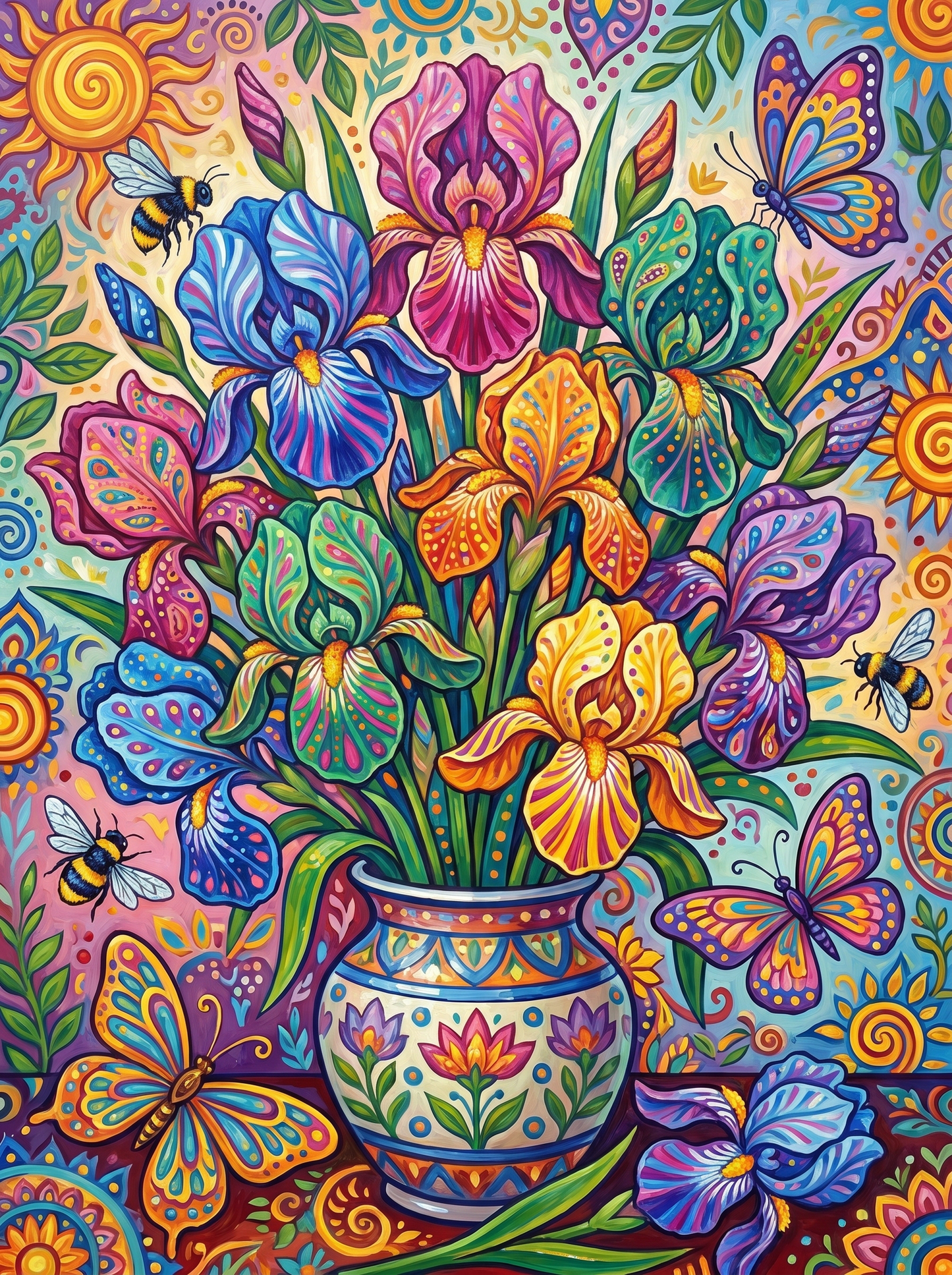 Whimsical Folk Bouquet (Diamond Painting)