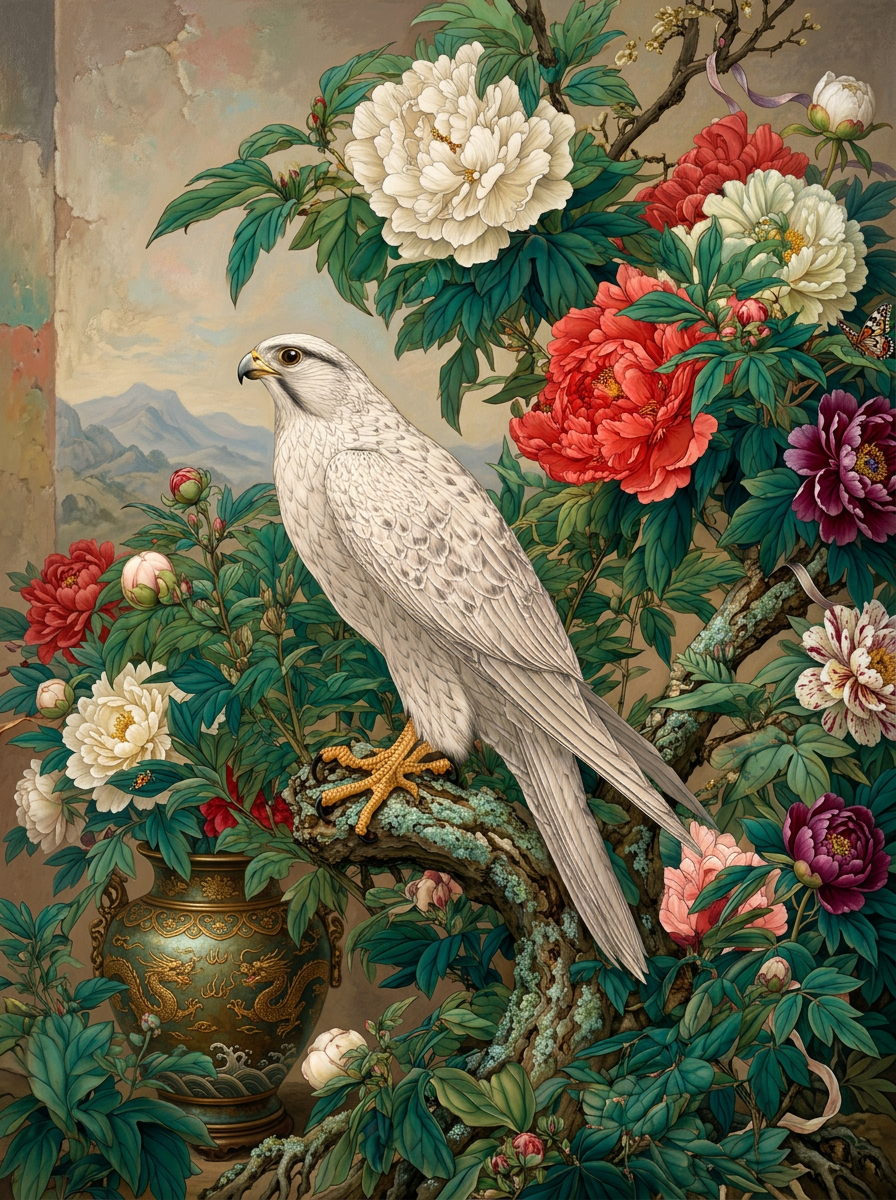 White Falcon Peony Garden