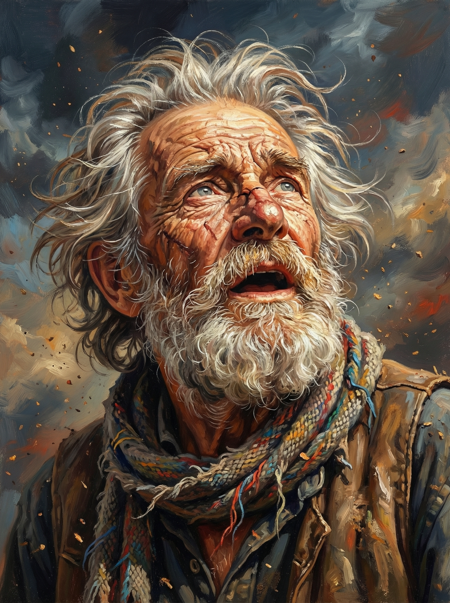 Eyes Toward the Sky (100 Color Diamond Painting)
