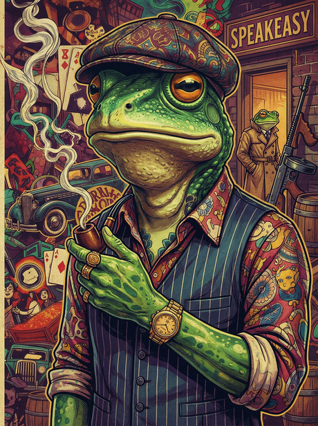 Speakeasy Frog Boss (Board Canvas) Paint by Numbers kit