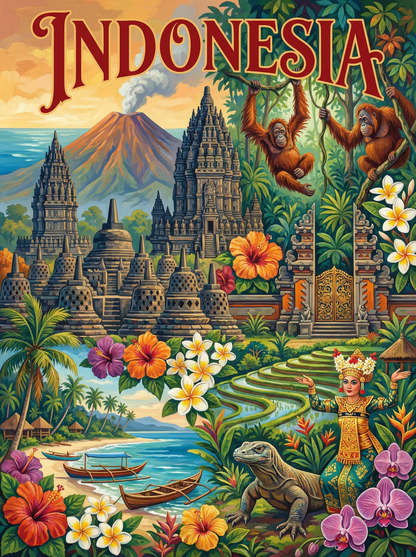 Bali Temples Wildscape (Diamond Painting) Diamond Painting kit