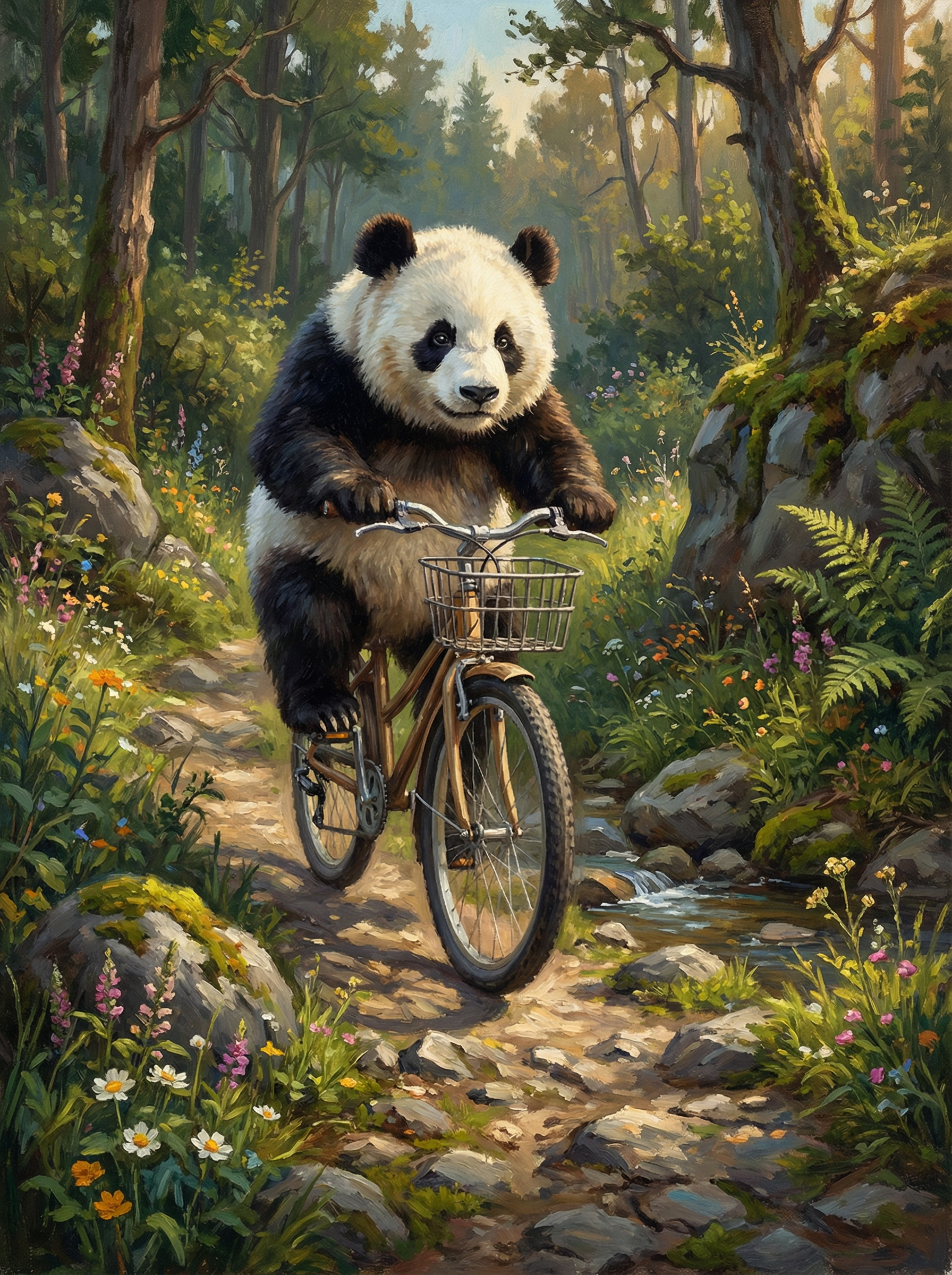 Forest Trail Cyclist (Diamond Painting) Diamond Painting kit