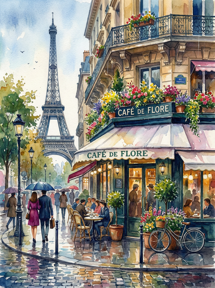 Café de Flore, Paris — Paintly art kit