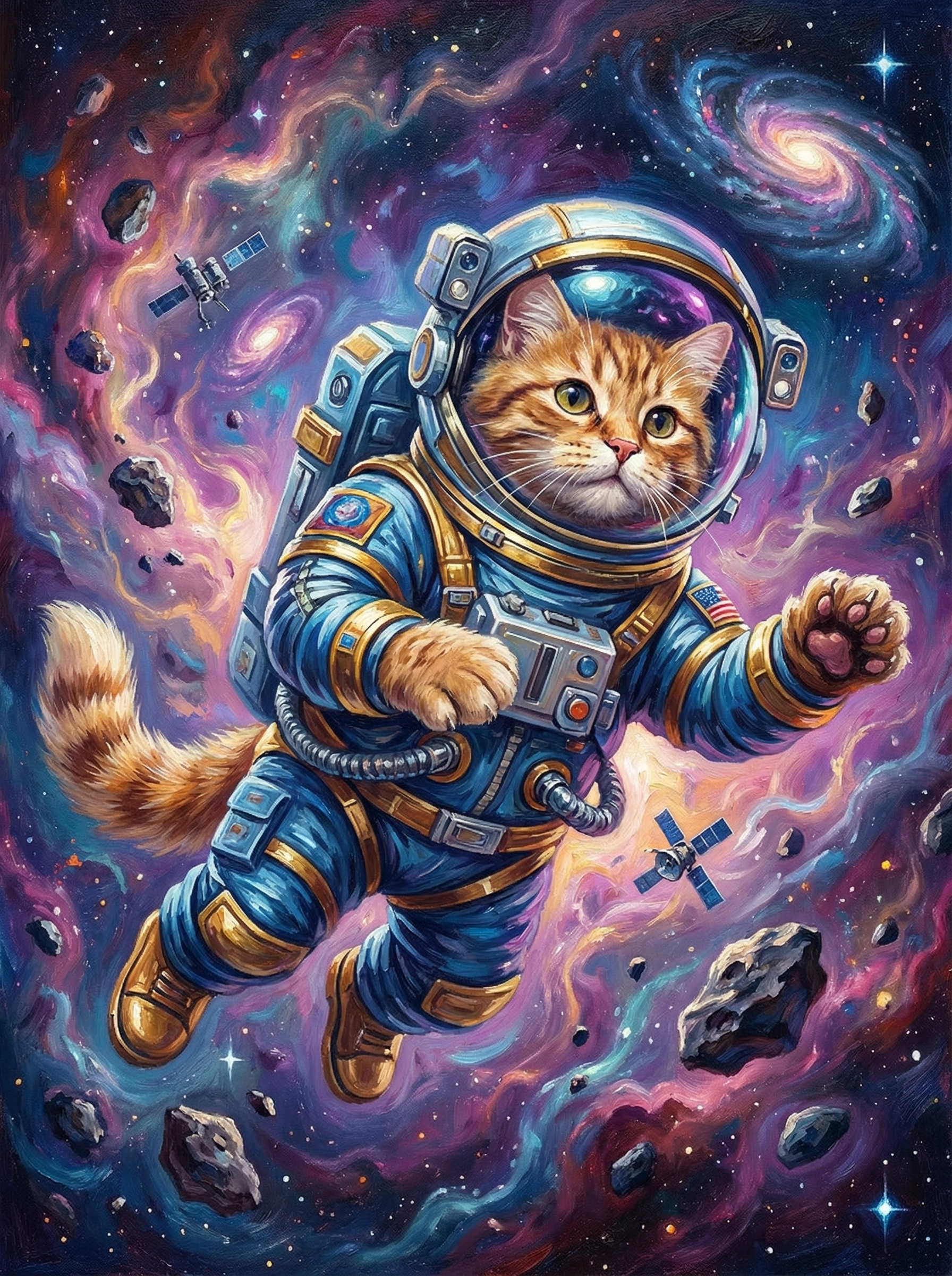 Cosmic Astronaut Cat (Diamond Painting)