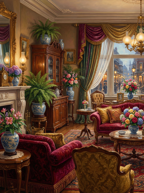Golden Manor Parlor (Diamond Painting) Diamond Painting kit