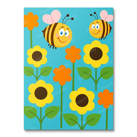 Flowers & Bees Paint by Numbers kit