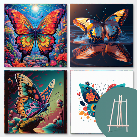 Butterfly Bundle (4 Designs + Free Easel) People Paint by Numbers kit