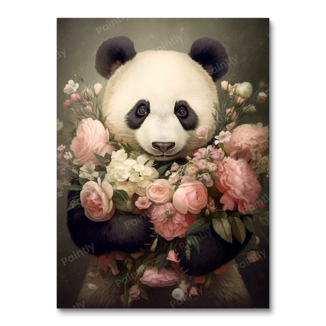 Lucien's Flower-loving Panda (Diamond Painting) Diamond Painting kit
