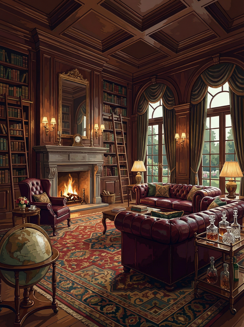 Regal Library Retreat (Diamond Painting)