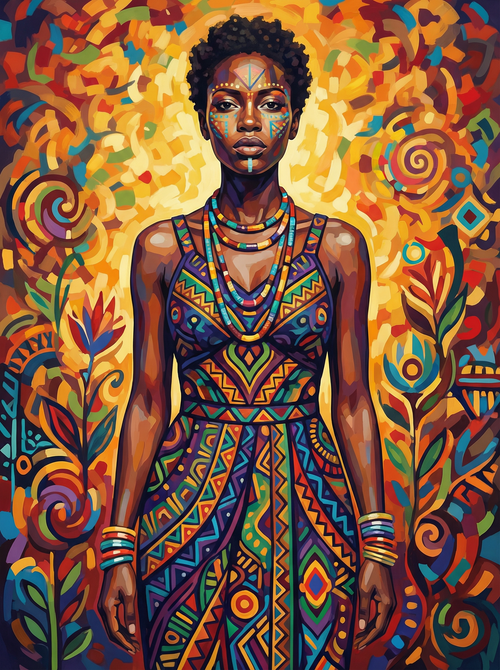 Tribal Sun Goddess (Board Canvas)