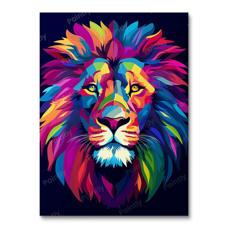Color Cascade Lion in Shadow (Diamond Painting) Diamond Painting kit