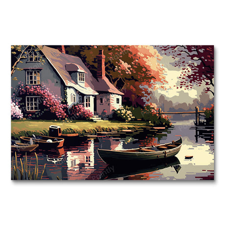 Belvedere Cottage Boats Paint by Numbers kit