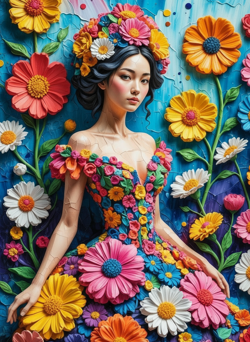 Flower Dress Maiden (100 Color Diamond Painting) Diamond Painting kit