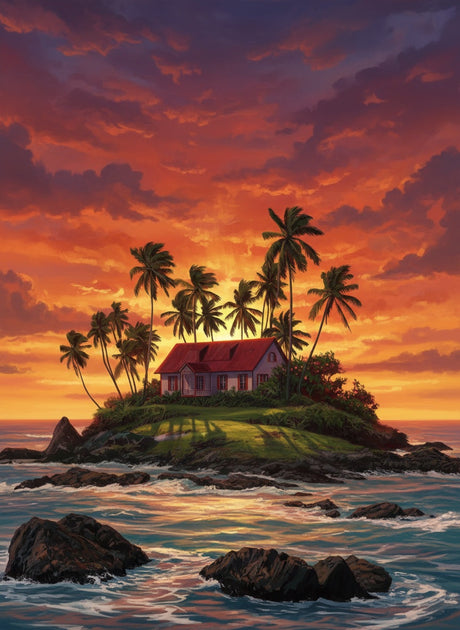 Island Sundown (Board Canvas) Paint by Numbers kit