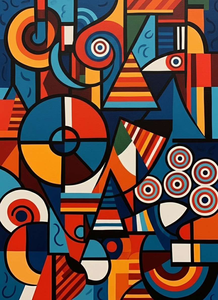Geometric Symphony (Board Canvas)
