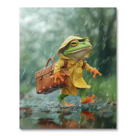 Frog Way Past Office Clock In Time People Paint by Numbers kit
