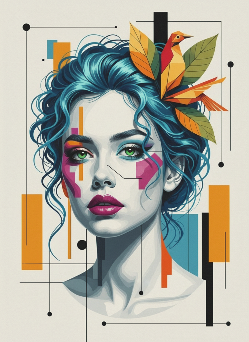 Geometric Grace (Board Canvas)