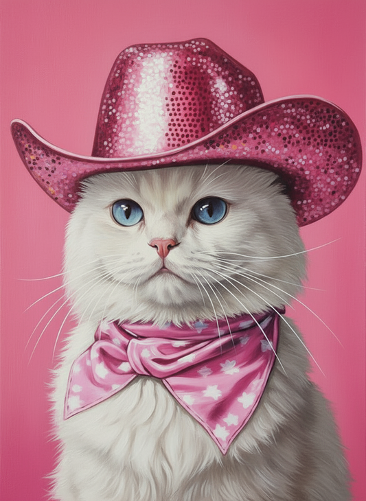 Pink Dazzle Kitty (Board Canvas)