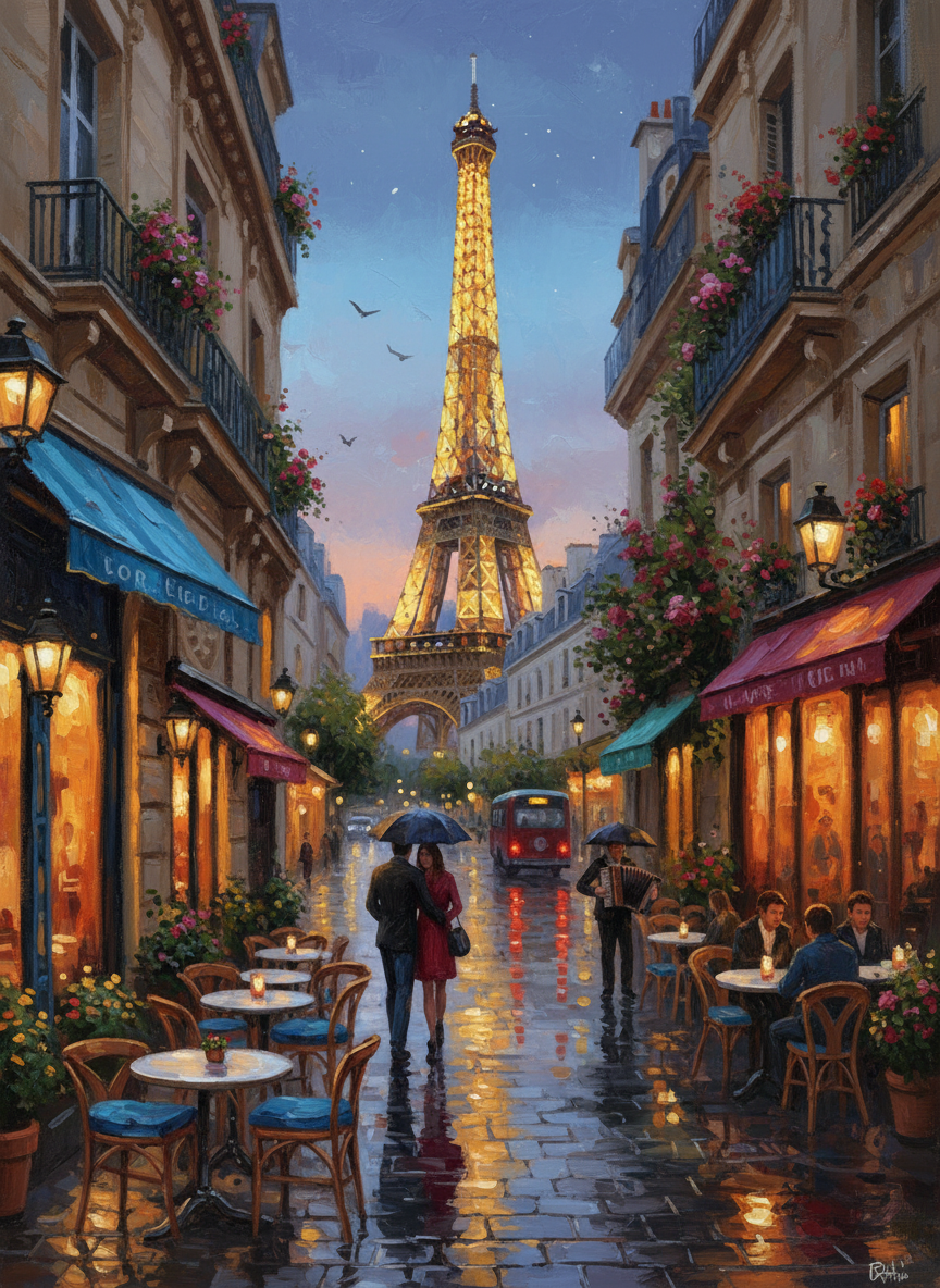 Evening in Paris ll (Board Canvas)