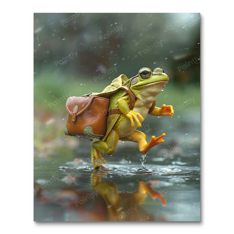 Frog Way Past Office Clock In Time People Paint by Numbers kit