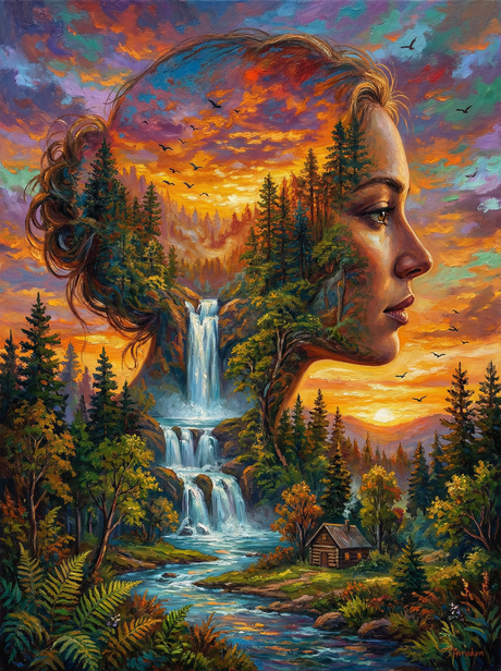Spirit of the Waterfall (100 Color Diamond Painting) Diamond Painting kit