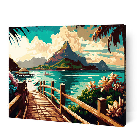 Tropical Tranquility (Board Canvas) Boardwalks Paint by Numbers kit