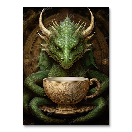 Tea Time Dragon (Diamond Painting) Diamond Painting kit