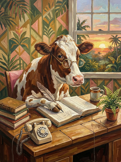 Sunset Study Cow (Diamond Painting) Diamond Painting kit