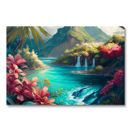 Tropical Retreat I by Lauren Shapiro (Board Canvas) Tropical Paint by Numbers kit