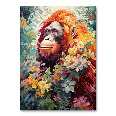 Floral Orangutan (Diamond Painting) Diamond Painting kit