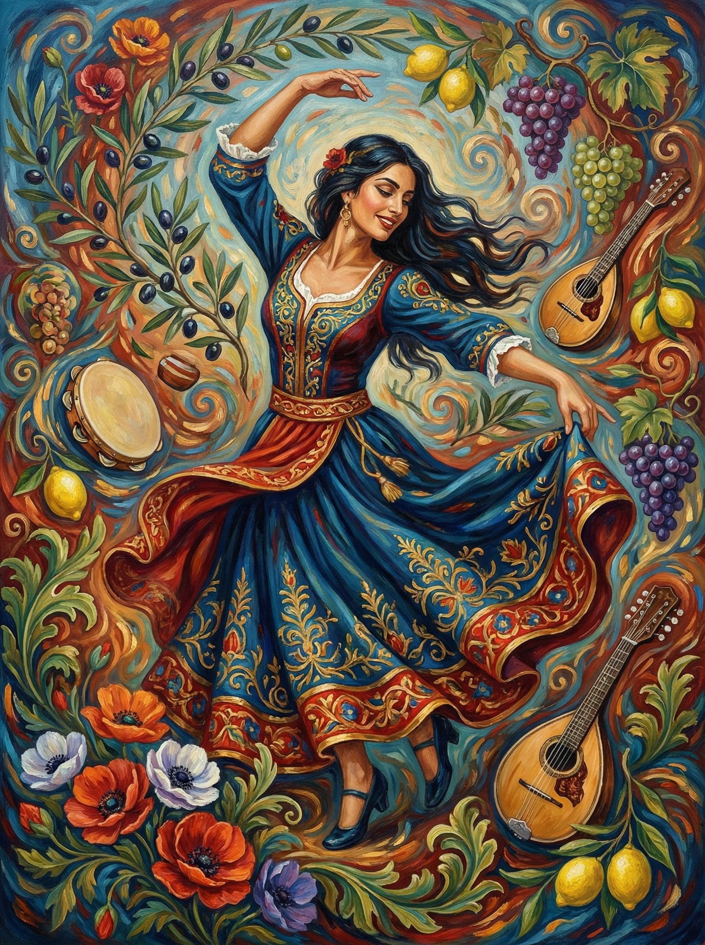 Mediterranean Dance (Board Canvas)