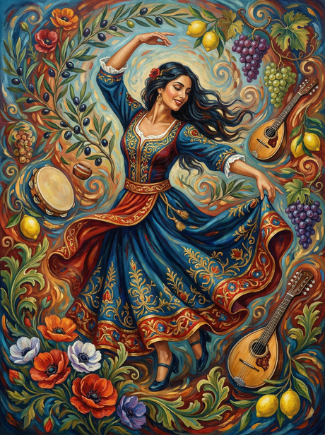 Mediterranean Dance (Board Canvas) Paint by Numbers kit