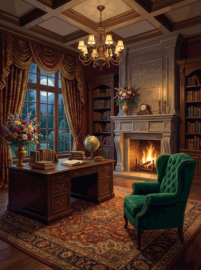 England Moonlit Study (Diamond Painting) Diamond Painting kit