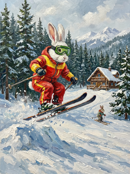 Alpine Bunny Jumper (Diamond Painting) Diamond Painting kit