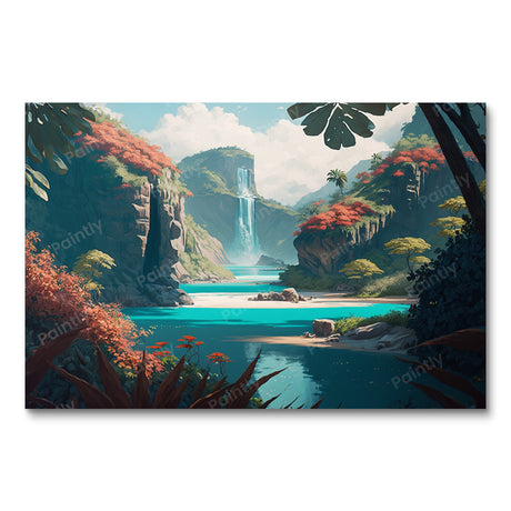 Tropical Retreat II by Lauren Simion (Board Canvas) Tropical Paint by Numbers kit